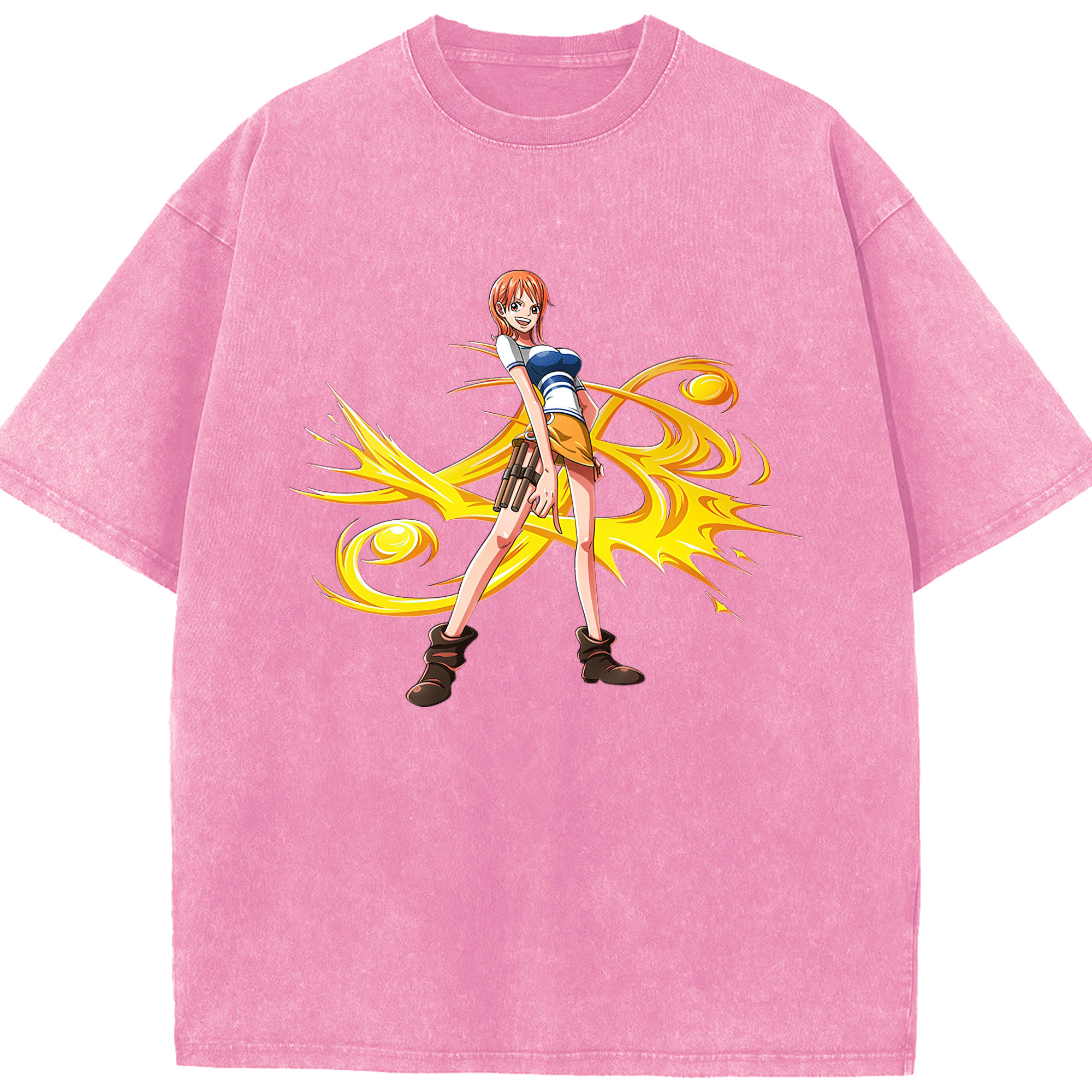 ワンピース ナミ ONE PIECE Nami 綿100% ヴィンテージ風 半袖Tシャツ（フロントプリント）